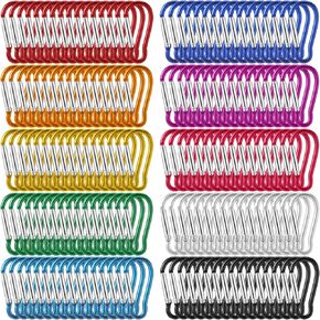 500 Pcs 2" Spring Snap Hooks Bulk Small Aluminum Alloy Clip Keychain Spring Snap Hook for Hanging Camping Hiking Traveling Fishing Outdoor