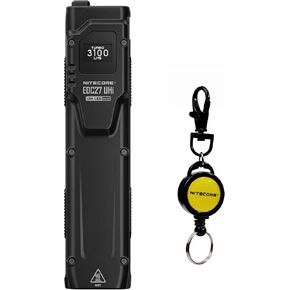 Nitecore EDC27 UHi 3100 Lumen Ultra Slim High Performance EDC Flashlight with Retractable Keychain