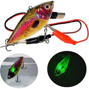 Fishing Lure Bait Swimbait Vibration Electric Minow USB Charge Wobblers Flashing LED Light 3.1inch Vivid Fish