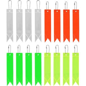 PATIKIL Safety Reflector, 16 Pack Reflector Tag Pendant Reflective Safety Keychain Gear for Backpack Cycling Running Wheelchairs, Multicolor