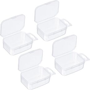 PATIKIL Fishing Tackle Accessory Box, 4 Pack Plastic Fish Lure Bait Hooks Storage Organizer Container, Clear