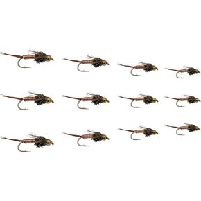 Flies for Fly Fishing | Copper John Fly Fishing Flies | Nymph Flies | Trout Flies Bass Flies | Wet Flies | 12pc Fly Fishing Assortment | Fly Fishing Kit