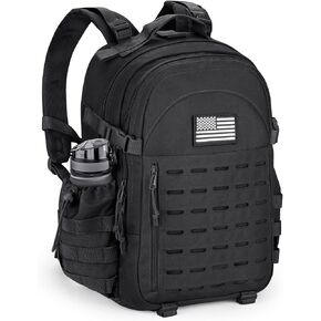 CVLIFE Tactical Military Backpack for Men Hiking Day Pack 40L Molle Backpack 3 Day Army Assault Pack Bug Out Bag Camping Trekking Outdoor Rucksack Daily EDC Backpack with Water Bottle Holder, Black