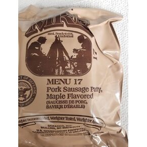 LoJo Surplus 2022 Genuine Military MRE Meals Ready to Eat with Inspection Date 2022 or Newer (Pork Sausage Patty, Maple Flavored)