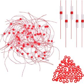 Bobber Stops Plastic Beads Kit 100PCS Fishing Float Stop Knots with Plastic Fishing Beads for Fishing Line or Leader Slip Bobbers for Crappie Fishing Saltwater Freshwater Red Orange Green
