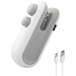 Mini Bag Sealer, 2024 New 2 in 1 USB Rechargeable Chip Bag Sealer Heat Seal Tool, Portable Handheld Vacuum Food Sealer Bag Sealing Machine (White 1pcs), x, fdads-8752758 in Saudi Arabia