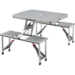 Aluminum Folding Picnic Table, Lightweight Folding Table, Camping Gear for The Outdoors, Events, Tailgates & More, Folds & Stores Easily with Self-Packing Design