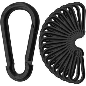 30Pack Carabiner Clips Heavy Duty, 4" Large Spring Snap Hooks Bulk, Galvanized Black 3/8" Carabiners for Camping, Solid Spring Clips for Home Gym Hanging Hammocks Swing Hiking-1100lbs Holding Capacity