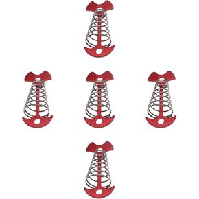 GWAYN 5 Pack Deck Anchor Pegs 3.0 Inch Aluminium Alloy Fishbone Tent Stakes with Spring Buckle Portable Wind Rope Anchor Camping Tent Nail