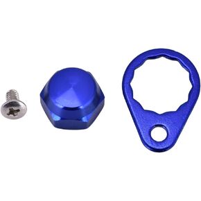 Fishing Reel Screws Nut Covers, Fishing Reel Left/Right Handle Locking Plate Screws Nut Covers DIY Fishing Accessory (Blue-Left Hand) Fishing Reel Screw