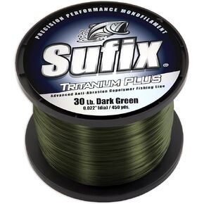 Sufix Tritanium Plus 1-Pound Spool Size Fishing Line (Dark Green, 20-Pound)