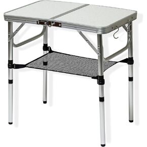 Trademark Innovations Small Folding Net Storage Camping Table, 23.75" L x 17.75" W x 24" H, Silver
