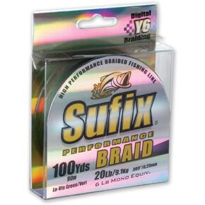 Sufix Performance 100-Yards Spool Size Braid Line (Green, 20-Pound)
