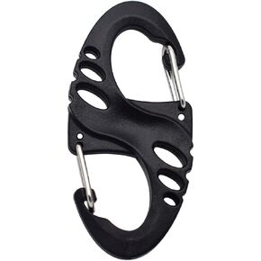 12 Pack S Shaped 8 Shaped Snap Keychain Hook Clip Outdoor Camping for Molle Backpack Hanger Buckle Quick Release Keychain