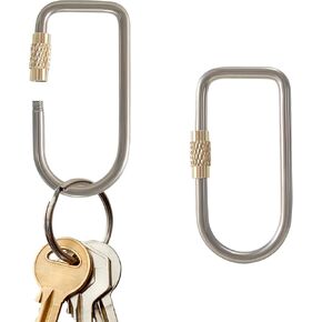 2 Pcs Titanium Locking Carabiner Titanium Alloy U-shaped Key Chains Rings Buckles for Indoor Outdoor Use