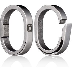 FEGVE Titanium Small Key Chain Rings, Quick Release Connecting Keychain Mini Carabiner for Keys Wristlet Bag, Jump Ring for Necklace