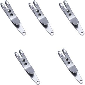 Pocket Bag Suspension Clip 5PCS Stainless Steel Bag Waist Belt Hanging Clips Mini Metal Key Buckles Portable Pocket Clips Camping Outdoor Gadgets