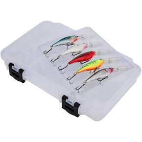 Berkley Flicker Shad Fishing Lure Trolling Pack, Size 7, 5-Pack, Size, Profile and Dive Depth Imitates Real Shad, Equipped with Fusion19 Hook, Includes Plano ProLatch 3600 Storage Case