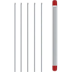 5 Pcs Stainless Steel Fishing Rigging Needle Hollow Earthworm Hook Needle Worm Baiting Needle Driller Fishing Tools Earthworm Baiting Needle for Carp Fishing