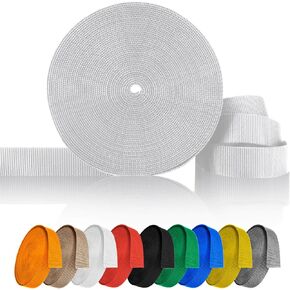 Nylon Webbing 1 Inch Strap, Polypropylene flat Webbing for Repairing, Replacement Canvas Strap for backpack straps, Heavy Duty flexible Climbing Webbing 1 Inch white 25 Yard for sewing bag making