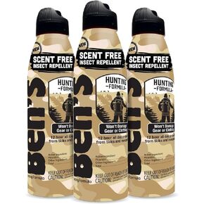 Ben's Hunting Formula - Tick & Mosquito Repellent for Up to 12 Hours of Protection - 20% Picaridin Bug Spray with EcoSpray Fine Mist Sprayer - Sweat-Resistant - 6 oz (3 Pack)
