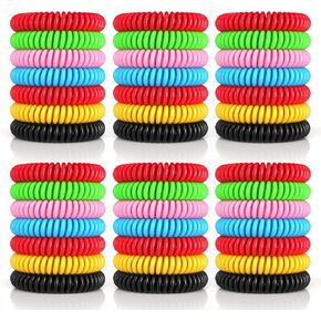 60 Pack Mosquito Repellent Bracelets, DEET-Free Mosquito Bands for Adults & Kids, Individually Wrapped Repellent Wristbands, Camping Travel Beach Essentials
