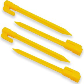 24pcs 6-Inch Yellow Plastic Tent Nails,Outdoor Camping Tent Pegs for Tent Tarp Canopy