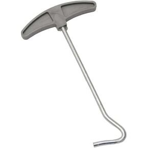 1 Piece Tent Ground Nail Puller Tent Peg Ground Hook Puller Extractor Remover Awning Stakes Hooks Remover Tent Peg Remover Tent Peg Puller Tent Accessories for Camping Outdoor, Grey