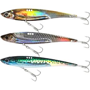 Blade Bait for Saltwater and Freshwater, Sinking Metal VIB Bait and Three Swimming Modes Adjustment, Lifelike and Shining Fishing Lures to Improve Fishing Efficiency, Gift for Men