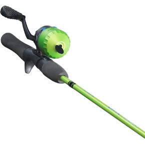 Lew's Crappie Thunder Spincast Reel and Fishing Rod Combo, 4-Foot 6-Inch 2-Piece Graphite Blank, Right or Left-Hand Retrieve, Crappie Thunder Green