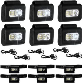 6 Pcs LED Running Lights for Runners Joggers Safety Jogging LED Light Rechargeable Reflective Running Gear Clip on Magnetic USB Night Light Walking Light for Night Walking Hiking Jogging Outdoor