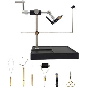 Fly Tying Set Vise and Pedestal 360° Rotation Fly Making Tool, Fishing Fly Tieing Tools, Lure Making Accessories