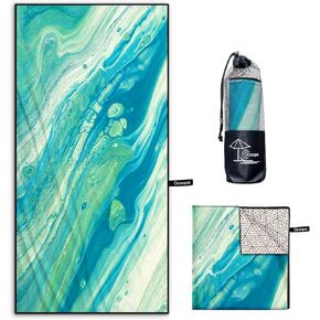 OCOOPA Microfiber Beach Towel Fast Drying, Extra Large 71" x 32" Sand Free Beach Towel Super Lightweight Towels for Swimming Pool, Camping, Picnic, Yoga Gym Sports