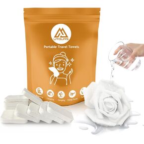 10PCS Compressed Towels, Reusable Toilet Paper Tablets Coin Tissues Camping Wipes, Portable Towels for Home Beauty and Outdoors Hiking