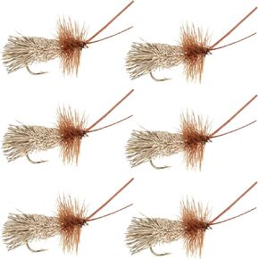The Fly Fishing Place Natural Tan Goddard Caddis Classic Trout Dry Fly - Set of 6 Flies Size 12
