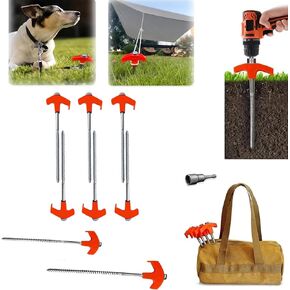 8"" Screw in Tent Stakes - Ground Anchors Screw in, Screw in Tent Stakes Heavy Duty, Metal Threaded Tent Spikes, Tent Stakes for Outdoor Camping (8pcs), 9.8*0.7*0.7in, ZPDINGA1