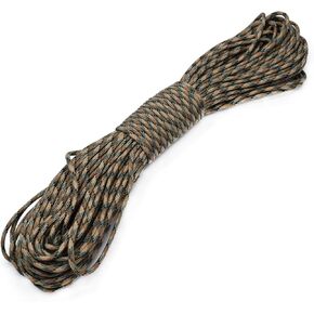 100ft Type III 7 Strand Core Paracord 550 Parachute (68# Coyote Brown Camo)