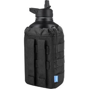 Xxerciz Water Bottle Holder Molle Pouch, Tactical Pouches Water Bottle Carrier Sports Water Bottles Pouch Bag for Walking, with Drawstring Open Top & Mesh Bottom