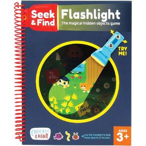 Chuckle & Roar - Flashlight Seek & Find - Engaging Puzzle Solving for Toddlers - Great Game for Young learners - Travel Ready - Ages 3 and up