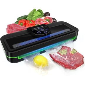 Precision Vacuum Sealer Machine for Food Preservation, Food Vacuum Sealing, 10 Vacuum Sealer Bags, 8-in-1 Sous Vide Compression(85Kpa), Dry&Moist&Normal&Gentle Modes, Full Automatic, Black