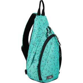 FUEL Sling Bag Hiking Travel Backpack Crossbody Chest Daypack for Men and Women Large Riptide Lightweight Aqua Blue Dots
