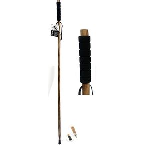SE 55-Inch Foam Grip Wooden Hiking, Walking, Trekking Stick, Spiked Tip and Metal Reinforced Tip Cover Made with Hard Pine Wood - WS620-55BNBR