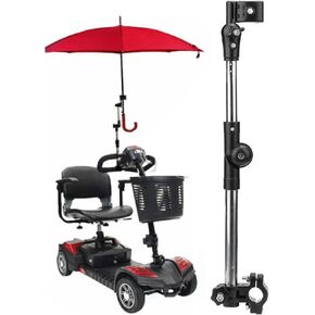 Elderly Mobility Scooter Umbrella Holder,Universal Adjustable Stretch Umbrella Stand for Mobility Scooter,Stroller,Wheelchair,Beach Chair
