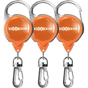 HOOK-EZE Fly Fishing Zinger Retractor 3 قطع، معدات صيد الذبابة والباس، ملحقات صيد السمك للزردية، حقيبة الظهر، سترة، طافية طافية، مقص، قاطع الخط، حبل قصير، أداة ربط العقد، هدايا صيد للرجال in Kuwait