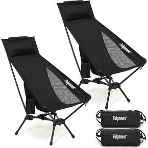 High Back Camping Chairs for Adults Heavy Duty,Folding Chairs for Outside,Backpacking Chair,Beach Chair,Support 400 lbs Outdoor Camp,Beach,Backpacking,Hiking,Lawn with Big Mesh Carry Bag