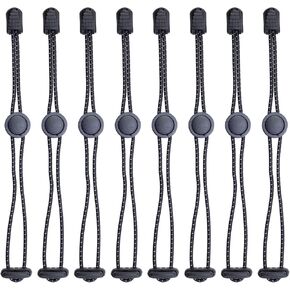 8Pcs Backpack Hiking Stick Holder, Walking Pole Fixing Buckle Elastic Rope Lanyard for Mountaineering Climbing Trekking Outdoors (Reflective Strap)