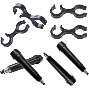 8 Pack Hiking Pole Tips Replacement Carbon Tungsten Carbide End Tip with Trekking Poles Clip Storage Organizer Buckle Connector Clamp for Walk Stick Cane Climb Rod Camping Outdoor