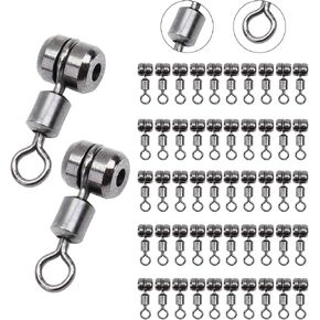 Goture High Strength Fishing Snap Swivels Ball Bearing Swivels Stainless Fishing Swivels Saltwater Corrosion Resistance Barrel Swivel for Freshwater Fishing