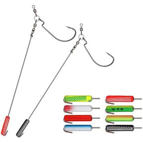 Pack of 5 Fishing Rig Drop Shot Rigs #4/0 Hook ungsten Weight Walleye
