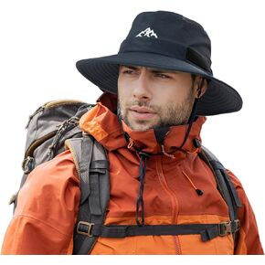 L/XL/XXL UV50+ Waterproof Bucket Sun Hat for Fishing Golf Hiking Outdoor Rain Hat Detachable Windproof Chin Strap